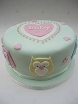owl baby shower cake